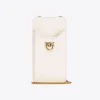 Maroquinerie|PINKO Etui Pour Smartphone En Cuir Blanc+Blanc-Or Antique
