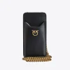 Maroquinerie|PINKO Etui Pour Smartphone En Cuir Noir-Vieil Or