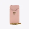 Maroquinerie|PINKO Etui Pour Smartphone En Cuir Rose/Rose Poudre-Or Antique