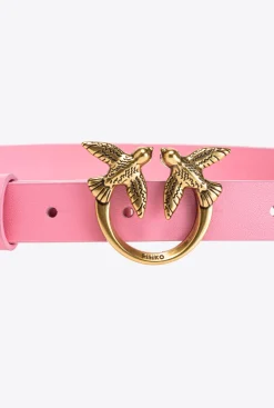 Ceintures|PINKO Fine Ceinture Love Birds Cloutee Rose Marin-Or Antique