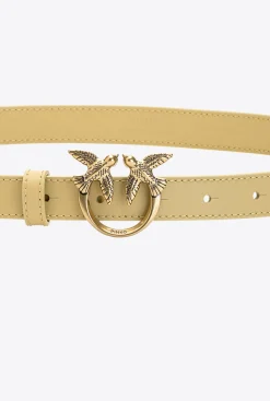 Ceintures|PINKO Fine Ceinture Love Birds En Cuir Pampa-Or Antique