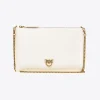 Sacs À Bandoulière|PINKO Flat Love Bag Simply Blanc+Blanc-Or Antique