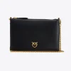 Sacs À Bandoulière|PINKO Flat Love Bag Simply Noir-Vieil Or