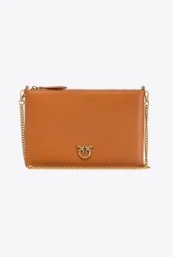 Sacs À Bandoulière|PINKO Flat Love Bag Simply Cognac-Or Antique