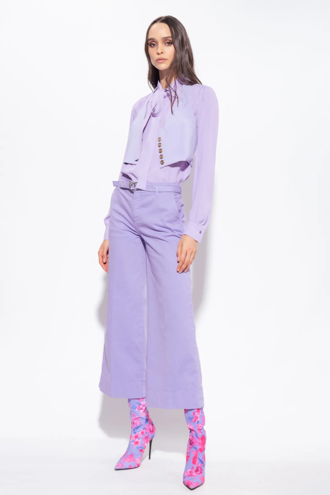 Tailleurs Et Ensembles|PINKO Gilet A Encolure Americaine Lilas - Sorbet Fonce