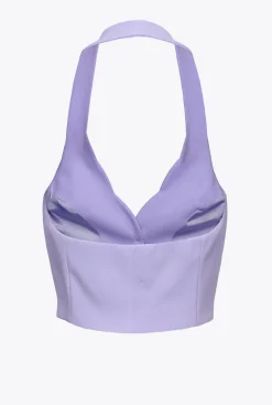 Tailleurs Et Ensembles|PINKO Gilet A Encolure Americaine Lilas - Sorbet Fonce
