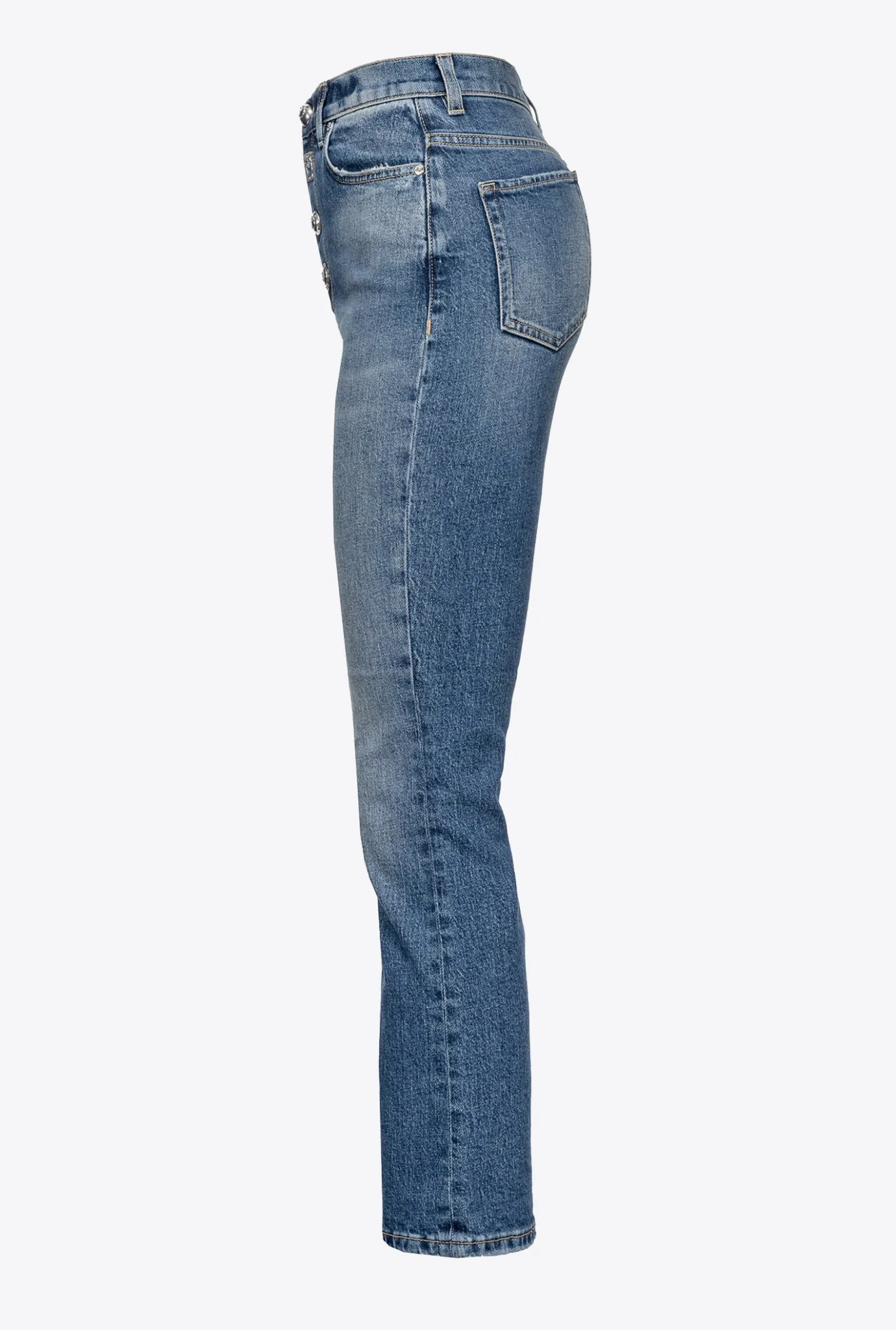 Jeans|PINKO Jean Bootcut A Boutons Depareilles Delavage Clair Moyen