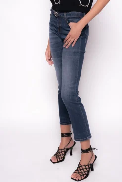 Jeans|PINKO Jean Bootcut A Ceinture Love Birds Bleu Ecusson