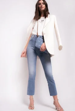 Jeans|PINKO Jean Bootcut A La Cheville Bleu-Bleu De Delft