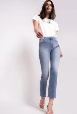 Jeans|PINKO Jean Bootcut A La Cheville Bleu-Bleu De Delft