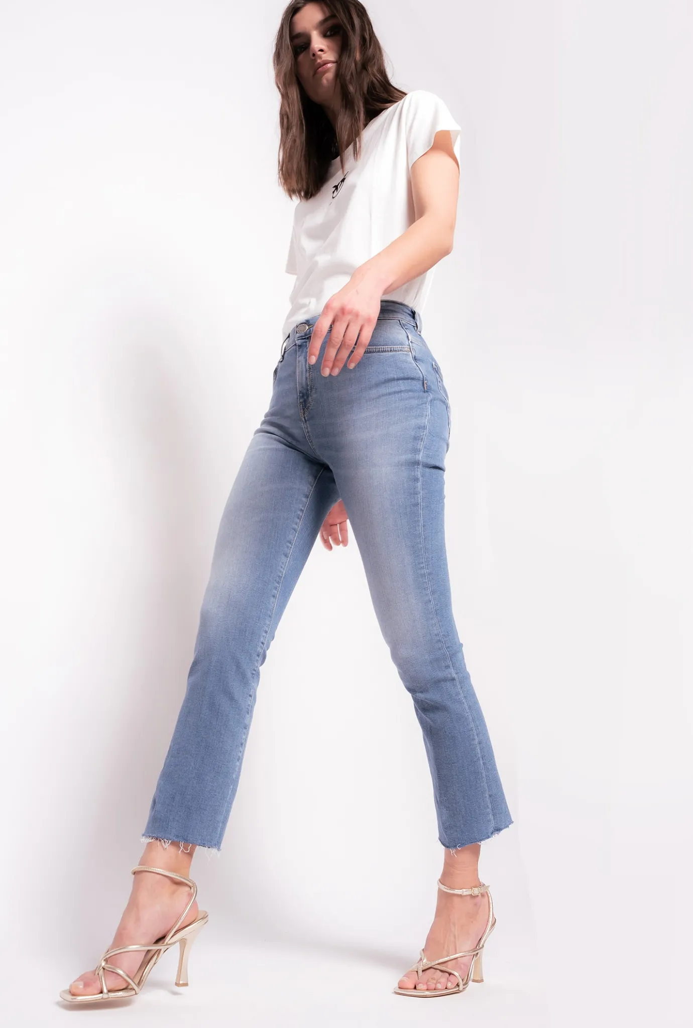 Jeans|PINKO Jean Bootcut A La Cheville Bleu-Bleu De Delft