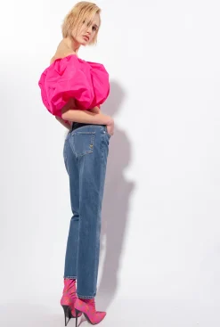 Jeans|PINKO Jean Bootcut En Denim Stretch Delavage Moyen Fonce