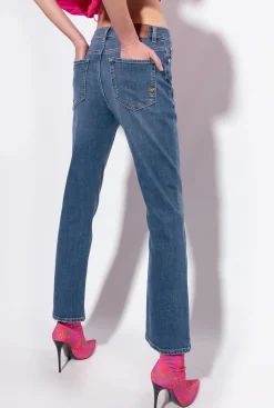 Jeans|PINKO Jean Bootcut En Denim Stretch Delavage Moyen Fonce