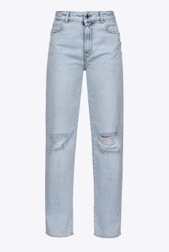 Jeans|PINKO Jean Boyfriend Dechire Delavage Marbre