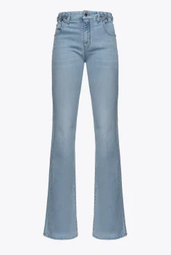 Jeans|PINKO Jean Flare A Lacets Delavage Clair Vintage