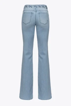 Jeans|PINKO Jean Flare A Lacets Delavage Clair Vintage