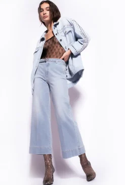 Jeans|PINKO Jean Flare Ceinture Delavage Clair Vintage
