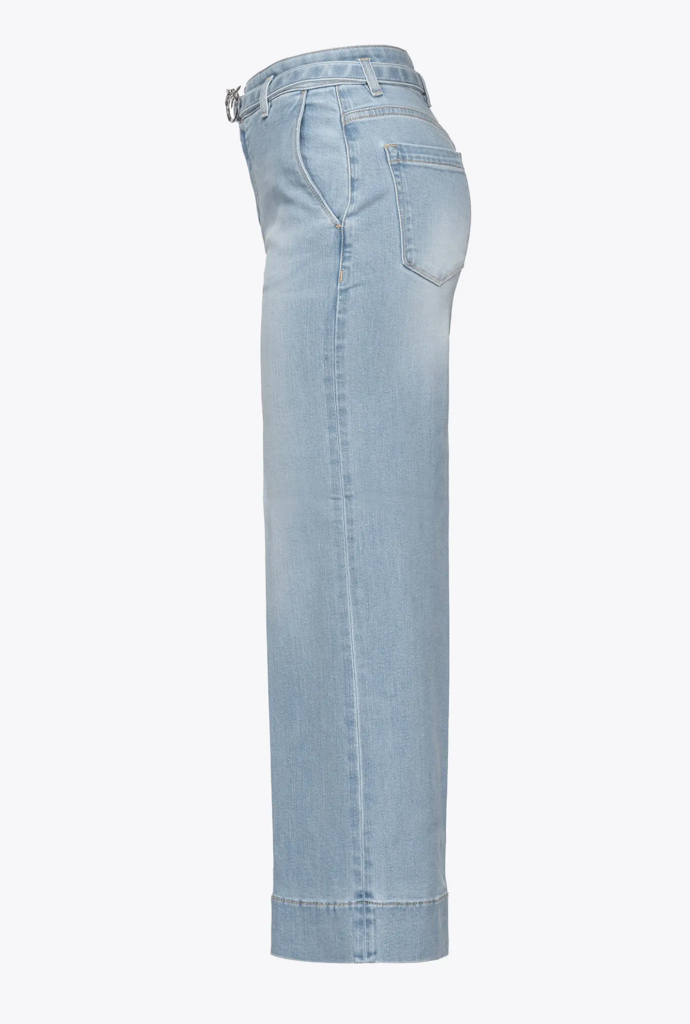 Jeans|PINKO Jean Flare Ceinture Delavage Clair Vintage