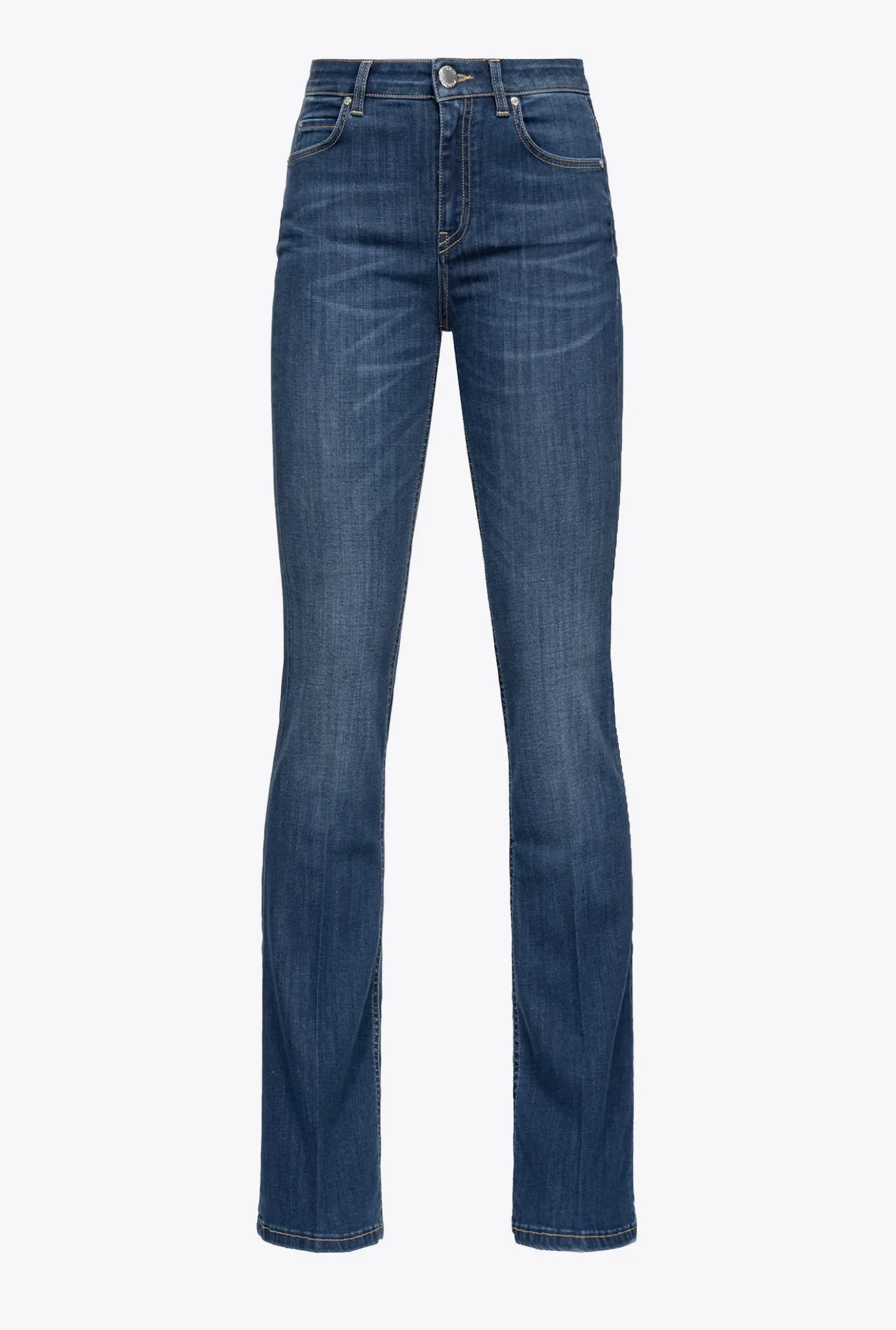 Jeans|PINKO Jean Flare En Denim Super Stretch Delavage Moyen Fonce
