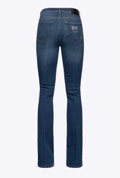 Jeans|PINKO Jean Flare En Denim Super Stretch Delavage Moyen Fonce