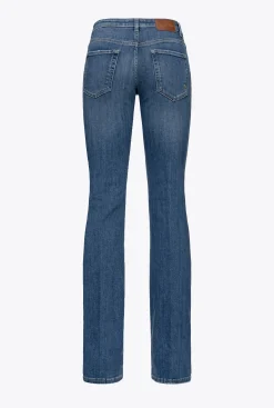 Jeans|PINKO Jean Flare Taille Basse Delavage Moyen Fonce