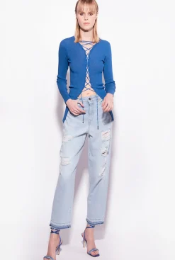 Jeans|PINKO Jean Mom Fit Dechire Delavage Clair