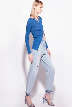 Jeans|PINKO Jean Mom Fit Dechire Delavage Clair
