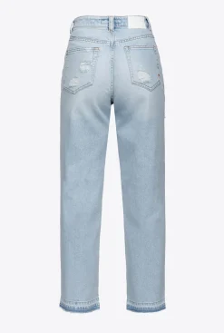 Jeans|PINKO Jean Mom Fit Dechire Delavage Clair