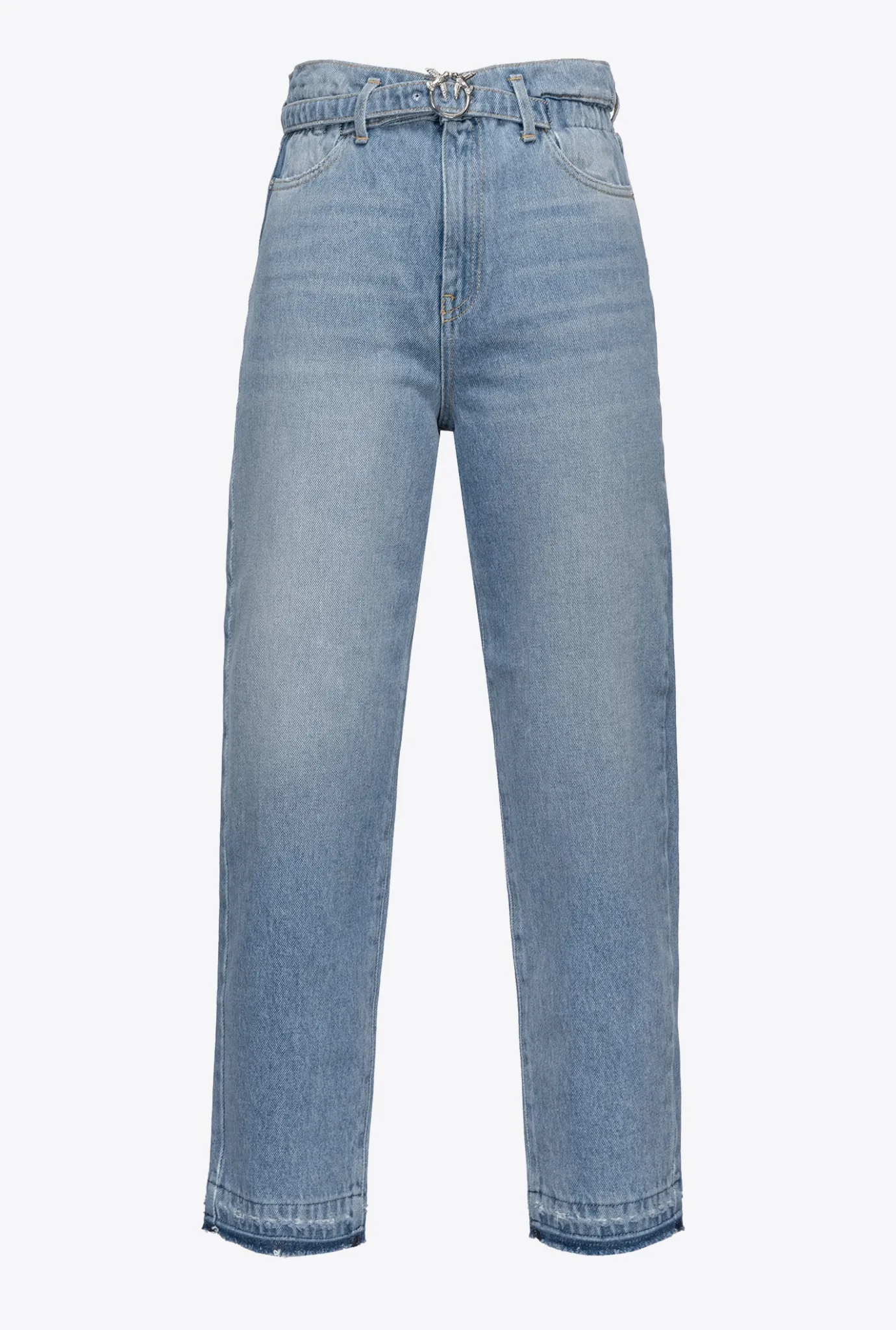 Jeans|PINKO Jean Mom Fit Vintage Ceinture Delavage Clair Vintage