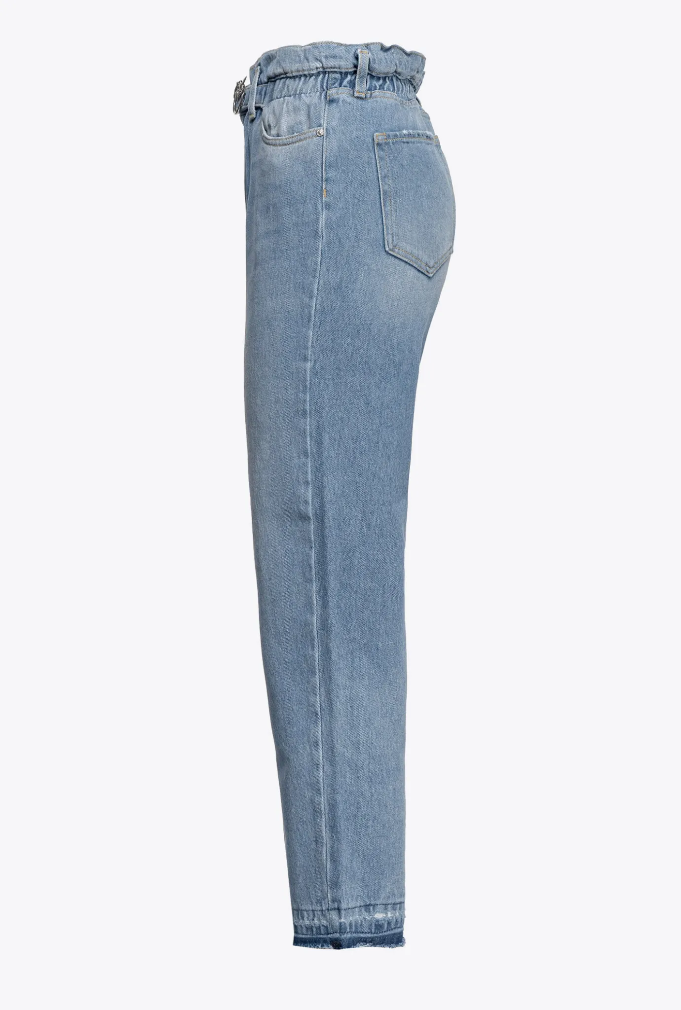 Jeans|PINKO Jean Mom Fit Vintage Ceinture Delavage Clair Vintage