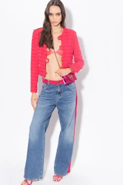 Jeans|PINKO Jean Satin Azur/Fuchsia