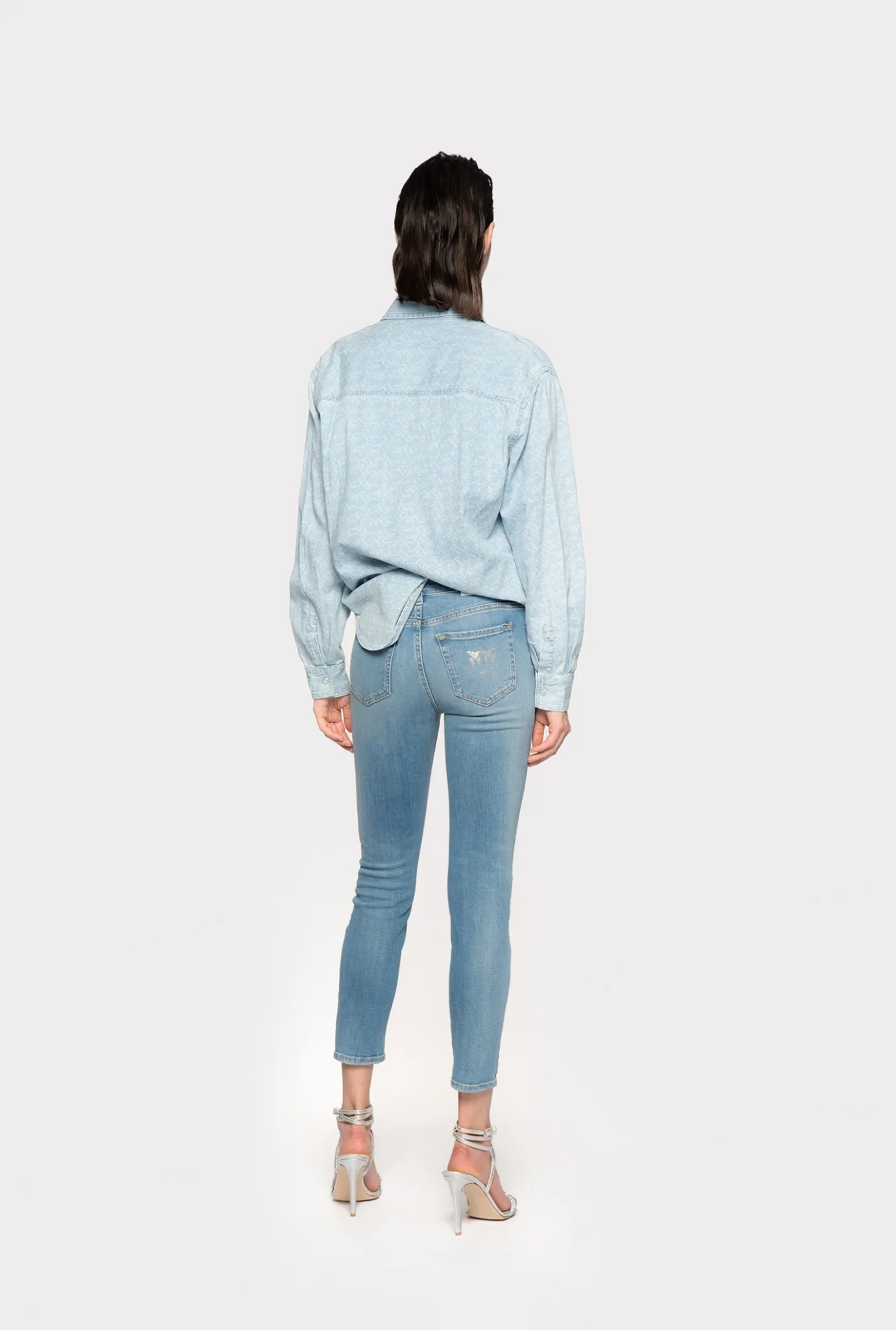 Jeans|PINKO Jean Skinny En Denim Bleu Stretch Delavage Clair