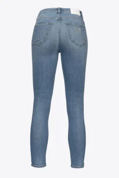 Jeans|PINKO Jean Skinny En Denim Bleu Stretch Delavage Clair