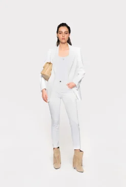 Jeans|PINKO Jean Skinny En Denim Bleu Stretch Blanc Brill.