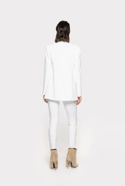 Jeans|PINKO Jean Skinny En Denim Bleu Stretch Blanc Brill.