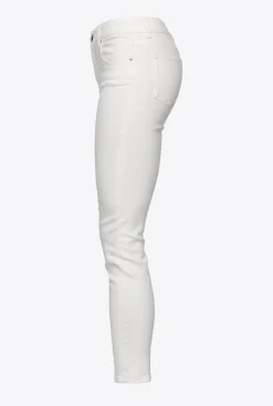 Jeans|PINKO Jean Skinny En Denim Bleu Stretch Blanc Brill.