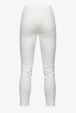 Jeans|PINKO Jean Skinny En Denim Bleu Stretch Blanc Brill.