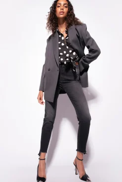 Jeans|PINKO Jean Skinny En Denim Stretch Noir Noir Limousine