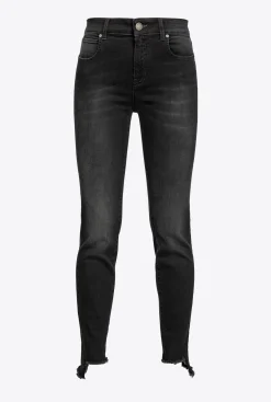 Jeans|PINKO Jean Skinny En Denim Stretch Noir Noir Limousine