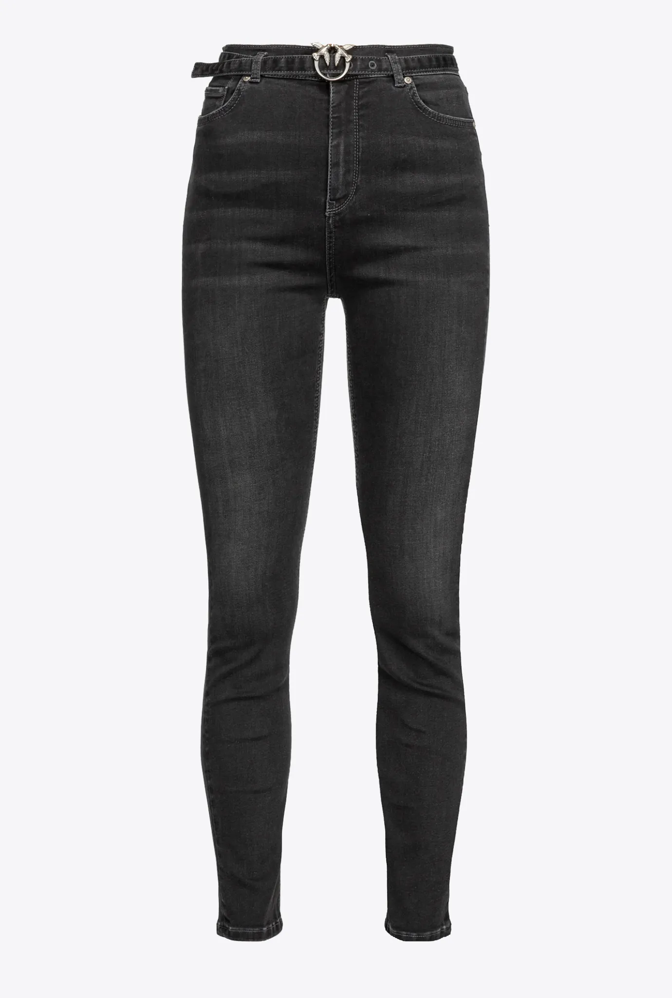 Jeans|PINKO Jean Skinny Noir Stretch Ceinture Noir Limousine