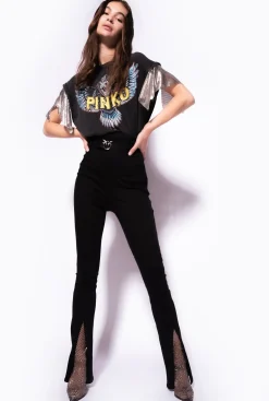 Jeans|PINKO Jeggings Moulants Fendus En Bas Noir Limousine