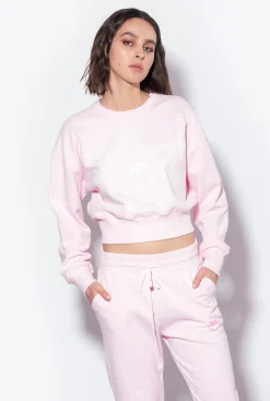 Pantalons|PINKO Jogging A Logo Imprime Lilas Poudre