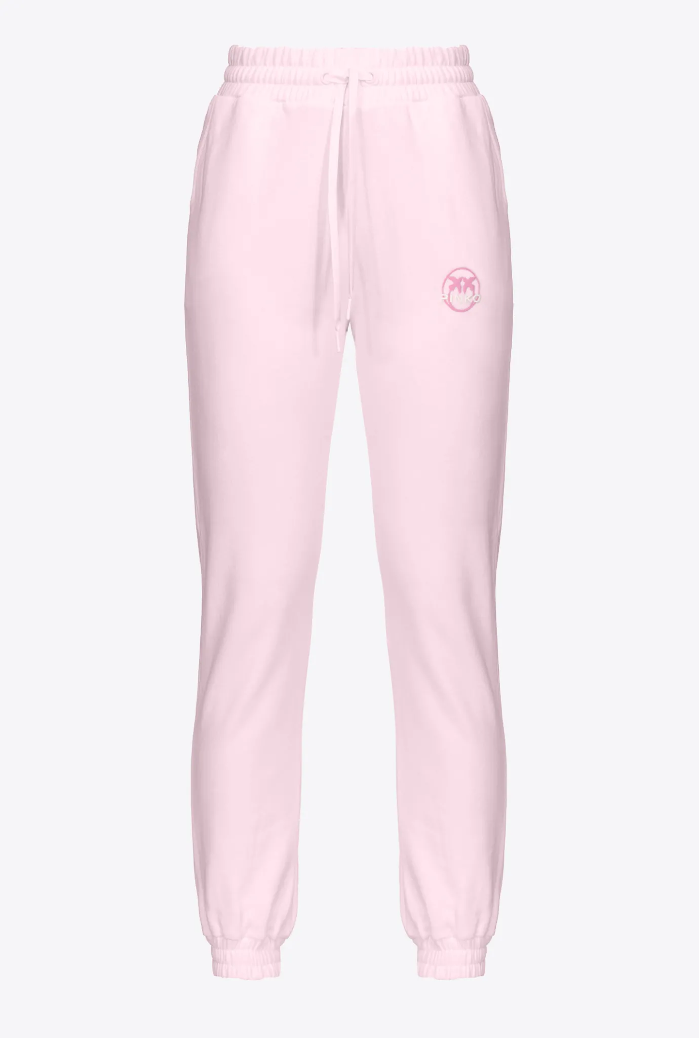 Pantalons|PINKO Jogging A Logo Imprime Lilas Poudre