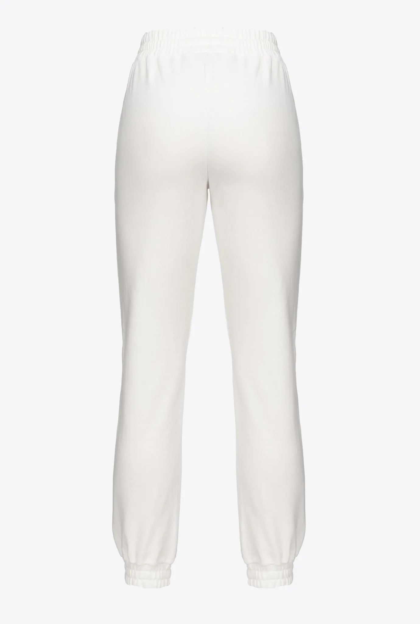Pantalons|PINKO Jogging A Logo Imprime Blanc Soie