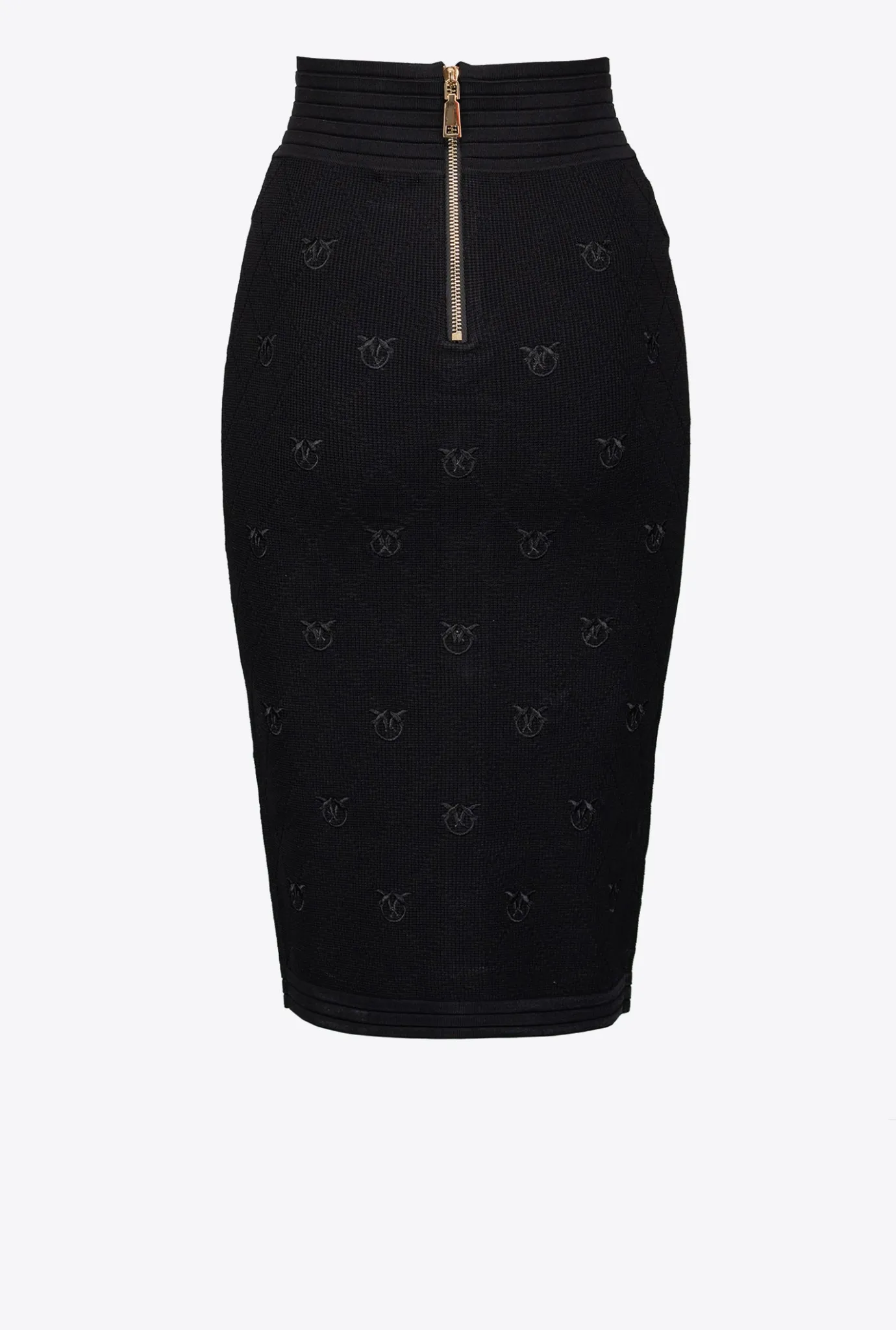 Jupes|PINKO Jupe En Jacquard Love Birds Noir Limousine