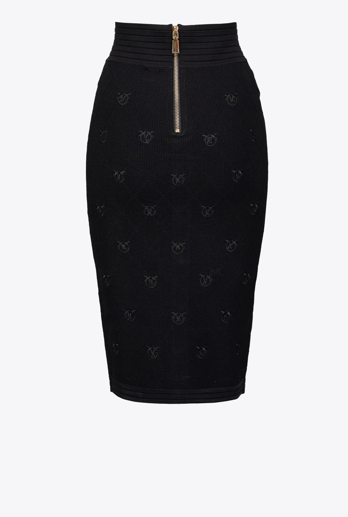 Jupes|PINKO Jupe En Jacquard Love Birds Noir Limousine