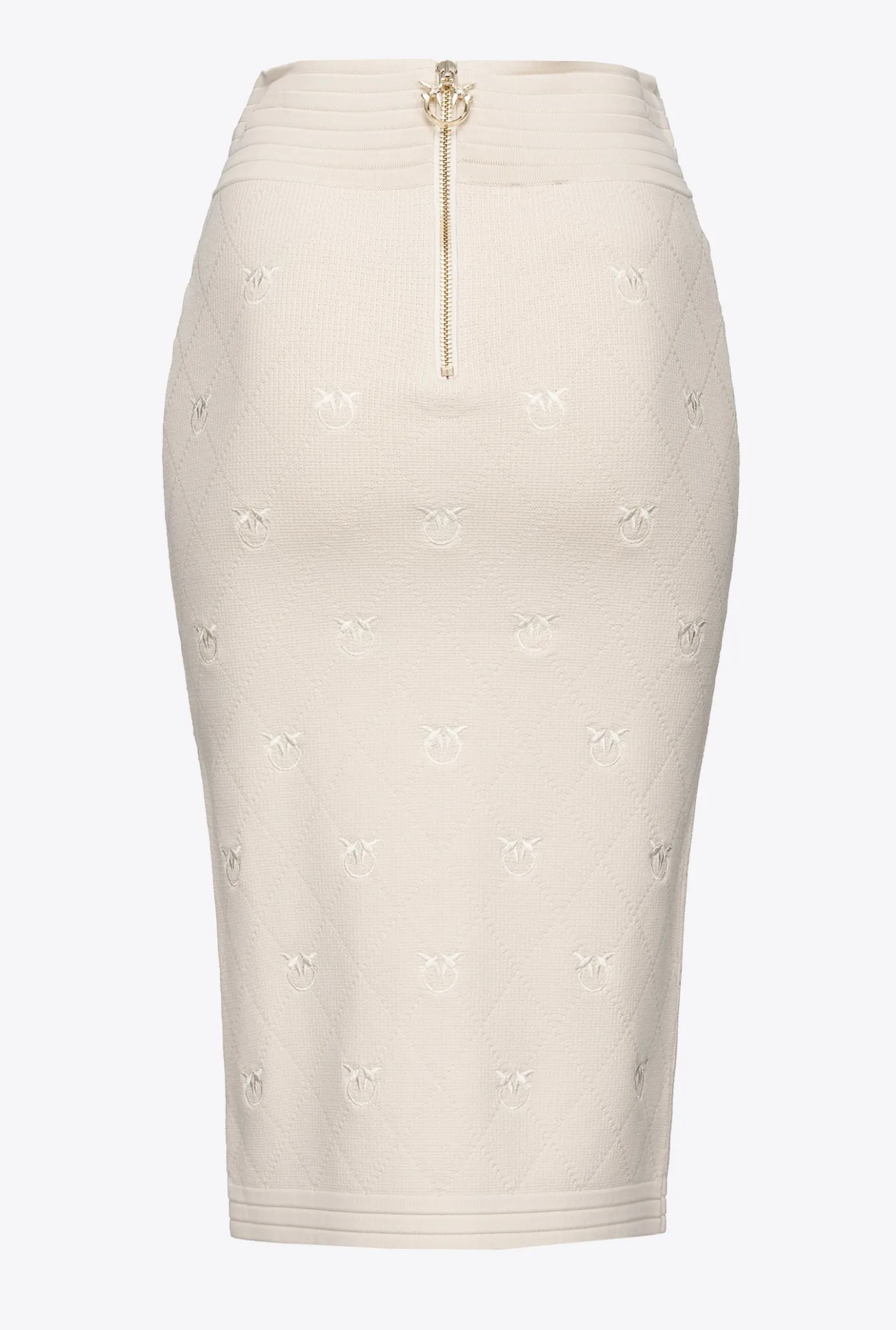 Jupes|PINKO Jupe En Jacquard Love Birds Beige Bouleau