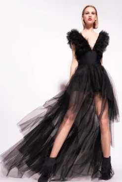 Jupes|PINKO Jupe En Tulle Noir Limousine