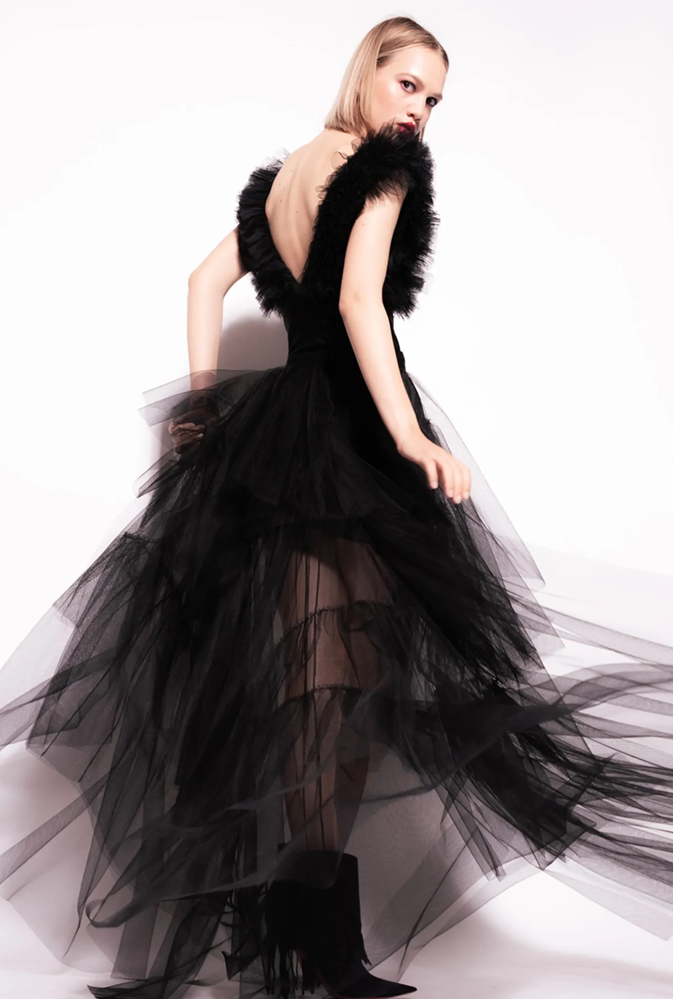 Jupes|PINKO Jupe En Tulle Noir Limousine
