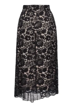Jupes|PINKO Jupe Longue En Dentelle Noir Limousine